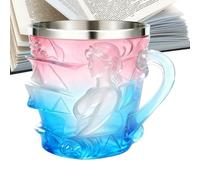 Generisch Book Mug | 150 ml Novelty Feminine Design Cup, 3D Hand Painted Book Mug with Handle | for Women Bookworm Writers Librarians Readers Reading Lovers Christmas Birthday