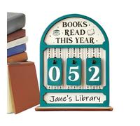 Generisch Books Read This Year Sign - Wooden Tabletop Decoration, Library Shelf Nook Header, Bibliophile Book Tracker Decor, Solid Wood Study Room Accent | for Home Office & Reading Corner
