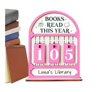 Generisch Books Read This Year Sign - Wooden Tabletop Decoration, Library Shelf Nook Header, Bibliophile Book Tracker Decor, Solid Wood Study Room Accent | for Home Office & Reading Corner