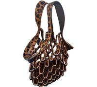 Generisch Borsa a rete, da donna, multifunzionale, pieghevole, grande capacità, alla moda, traspirante, da donna, per ragazze, sport, viaggi, scuola, Ghepardo nero, descrizione