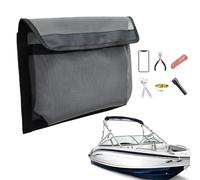 Generisch Borsa a rete per barche, autoadesiva, portatile, porta attrezzi con grande capacità, materiale resistente agli spruzzi di sale, per esche, rulli, attrezzi, attrezzatura da pesca e, grigio