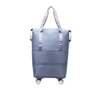 Generisch Borsa a tracolla con ruote, impermeabile, con ruote, portatile, per la notte, con scomparti organizzativi per palestra, shopping, gite del fine settimana, blu, Siehe Beschreibung, Vedi