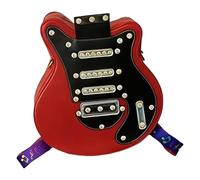 Generisch Borsa a tracolla da donna, a forma di chitarra, borsa a tracolla alla, grande volume, leggera, per cellulare, scuola, lavoro, viaggio, Colore: rosso, descrizione