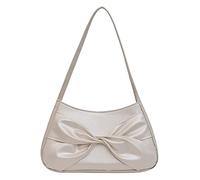 Generisch Borsa a tracolla da donna, tinta unita, fiocco, personalità, semplice ascella, tasche quadrate organizzatore armadio, bianco, taglia unica
