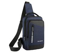 Generisch Borsa a tracolla impermeabile, tinta unita, tessuto, outdoor, tempo libero, personalizzazione, tasca sul petto, uomo, spalla, borsa a tracolla borsa shopper donna blu, Blu, taglia unica