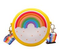 Generisch -Borsa a tracolla, rotonda, stampa arcobaleno, ragazza, regolabile, multicolore, borsa a tracolla per la scuola cestini della spesa &, Ye1., taglia unica