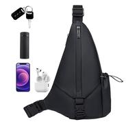 Generisch Borsa Crossover da uomo, zaino con una, zaino triangolare, impermeabile sul petto da moto per uomo, escursionismo, viaggi