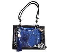 Generisch Borsa da donna | Borsa per il libero quotidiana per il giorno della città | Borsa a tracolla estetica per lo shopping, streetwear, vacanze, libero quotidiano, Nero e blu, Siehe