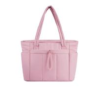 Generisch Borsa da donna grande con molti scomparti - Borsa a tracolla leggera in nylon | Spaziosa borsa per tutti i giorni, lavoro e viaggi, Stil_k03 rosa, taglia unica