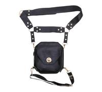 Generisch Borsa da gamba per la coscia, borsa da gamba Steampunk, realizzata in pelle PU, tasca sulla coscia con scomparto singolo, per fitness, viaggi, escursioni, equitazione, sport, lavoro, Nero