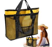 Generisch Borsa da piscina da donna, pieghevole, leggera e con grande capacità, borsa a rete da donna per piscina, per viaggi, gite al lago, crociera, picnic all'aperto