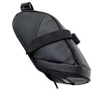 Generisch Borsa da sella per bicicletta, 18 cm, in nylon, impermeabile, con logo riflettente, facile da montare, per bici da strada e touring, colore: nero