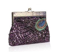 Generisch Borsa da sera da donna di lusso pavone pochette borsa da sera borsa da sposa borsa a tracolla, Lilla