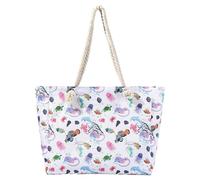 Generisch Borsa da spiaggia da donna, extra grande, impermeabile e resistente alla sabbia, con chiusura lampo e manici in canapa, borsa estiva da spiaggia leggera per nuotare, Viola chiaro, taglia