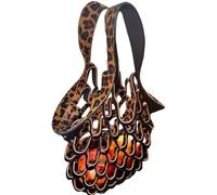 Generisch Borsa da spiaggia, fatti a mano, borsa pieghevole leggera con grande capacità, traspirante, alla moda, per picnic estivi, Ghepardo nero, descrizione