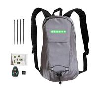 Generisch Borsa da trekking a LED, 4 indicatori di direzione a LED, per attività all'aria aperta, ricaricabile tramite USB, facile da installare per una guida sicura di notte, grigio., Siehe