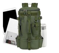 Generisch Borsa da - Zaino Oxford con tasche multiple e porta canna da | Zaino da con supporto per canna da - per esca all'aperto campeggio scuola sport viaggio