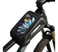 Generisch Borsa frontale per cellulare da bicicletta, impermeabile, compatibile con touchscreen, resistente agli urti, custodia - doppia chiusura lampo, fissaggio al , per ciclismo, mountain