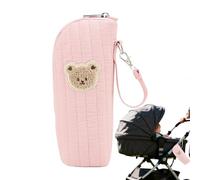 Generisch Borsa per biberon - cotone + pellicola in alluminio 8 × 7 × 22 cm | Borsa per latte materno con isolamento termico, borsa da viaggio, borsa termica per bambini, passeggino, viaggi all'aperto