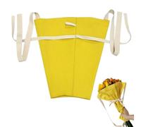 Generisch Borsa per bouquet di fiori, 32 cm, in tessuto, per composizioni floreali, riutilizzabile, elegante soluzione per il trasporto di fiori, per matrimoni, compleanni, casa, eventi, giallo