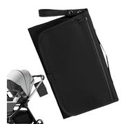 Generisch Borsa per pannolini con design di una borsetta, organizer impermeabile, borsa per pannolini con fasciatoio, per viaggi, passeggiate, brevi viaggi, picnic, gite in famiglia, Nero , vedi