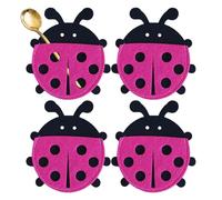 Generisch Borsa per utensili per forchette, portaposate in feltro per Pasqua, a forma di coccinella in argento, posate per utensili - Borsa protettiva per cucchiaio, bacchette, Rosa caldo, Siehe