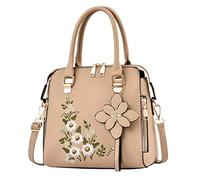 Generisch Borsa ricamata alla moda per una semplice borsa a tracolla One Shoulder di mezza età borse a tracolla 20 l, cachi, taglia unica