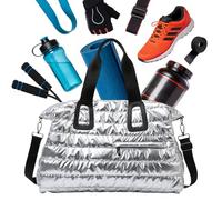 Generisch Borsa sportiva da uomo - Zaino Oxford da 52 cm con scomparto bagnato | Borsa da viaggio portatile sport viaggio fitness weekend per allenamento, nuoto, yoga, viaggio all'aperto, argento