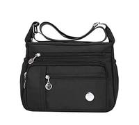 Generisch -Borse a tracolla singolo crossbody impermeabile ambasciatore donne nylon borse organizzatore armadio, Nero , L