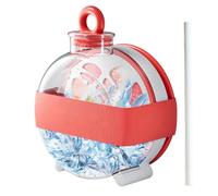 Generisch Bottiglia di cubetti di ghiaccio, cannuccia portatile in silicone e per bevande, pratico accessorio da cucina per bevande in viaggio, durante le avventure all'aria aperta, campeggio e