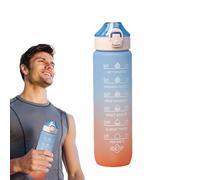 Generisch Bottiglia giornaliera di assorbimento 'acqua - Bottiglia d'acqua motivazionale con tracker, 1000 ml, a prova di perdite, serbatoio 'acqua portatile con manico per sport e uso