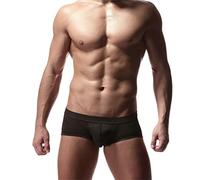 Generisch Boxer da uomo, biancheria intima corta, trasparente, sessuale, stile retrò, vestibilità ideale, biancheria intima da uomo, elastico in vita, in cotone, per lo sport e la vita quotidiana