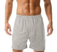 Generisch Boxer da uomo in cotone morbido pigiama da uomo, pantaloncini corti da uomo, pantaloncini da notte morbidi e traspiranti, beige., 5XL