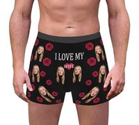 Generisch Boxer da uomo Locker Soft Photo Customized Underwear Briefs for Husband Mutande Uomo Locker, grigio., M