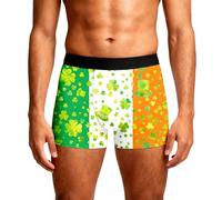 Generisch Boxer da uomo Patrick's Green Shamrocks, mutande comode e fresche, elasticizzate, traspiranti, morbide, per sport e viaggi, 03 verde., L