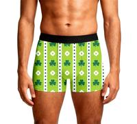 Generisch Boxer da uomo Patrick's Green Shamrocks, mutande comode e fresche, elasticizzate, traspiranti, morbide, per sport e viaggi, verde, L