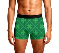 Generisch Boxer da uomo Patrick's Green Shamrocks, mutande comode e fresche, elasticizzate, traspiranti, morbide, per sport e viaggi, 02 verde., L