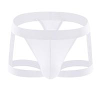 Generisch Boxer da uomo, traspirante, biancheria intima elastica, traforata, morbida, sessuale, stimolante, retrò, elefante, bulge, un regalo per il mio amico, bianco, 3XL