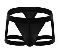 Generisch Boxer da uomo, traspirante, biancheria intima elastica, traforata, morbida, sessuale, stimolante, retrò, elefante, bulge, un regalo per il mio amico, Nero , 3XL