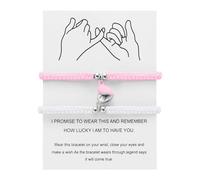 Generisch Bracciale battesimo Matching Mutual Attraction Couple Bracelets His And Hers Adjustable 8 Love Heart Bracelet Jewelry Organizer per portagioie da uomo, Taglia unica, Metallo, Senza Gemstone