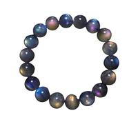 Generisch Bracciale con perline rotonde naturali viola chiaro labradorite colorato 12 mm donna uomo pietra di luna grigia AAAAAAA