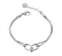 Generisch Bracciale da donna a forma di cuore per donne Simple and Advanced Ambra Bracciale da donna, A, Metallo, Nessuna pietra preziosa