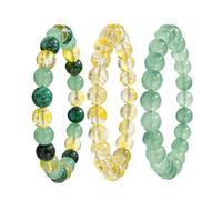 Generisch Bracciale da donna con cordoncino elastico turchese | Bracciale in pietra naturale per prosperità, per mamma, fidanzata, fidanzata, viaggi, yoga, meditazione