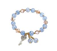 Generisch Bracciale da donna, con luce al neon, impilabile, con perle multistrato, regolabile, colorato, per donna, lettera N, A, Metallo, Senza Gemstone
