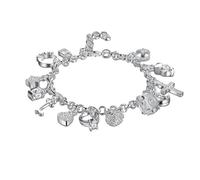 Generisch Bracciale da donna contro la nausea da viaggio, placcato in argento Sterling 925, alla moda, con ciondolo in cristallo, regalo per ragazze, bellezza, arte intelligente e attraente (argento