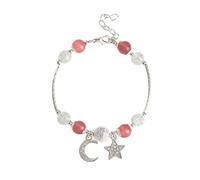 Generisch Bracciale della polizia per donna Moon Stone Beaded Bracelet Opal Glaze Bracelet Moon Planet Bracelet Handmade Jewelry For Women Junkers Cinturino in pelle, Taglia unica, resina, Nessuna