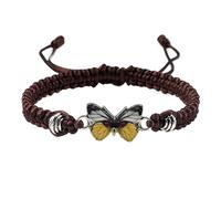 Generisch Bracciale in argento 925 con farfalla per ragazze adolescenti, corda regolabile, braccialetti a farfalla per donne, graziosi braccialetti a farfalla, Taglia unica, Rocca di filo, Nessuna
