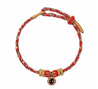 Generisch Bracciale in argento per Horse Year Red Bracelet for Women Red String Ankle Rope With Eight Buddha Charms Birth Year Jewelry Orologio da donna giallo cinturino in pelle, Einheitsgröße, Nylon