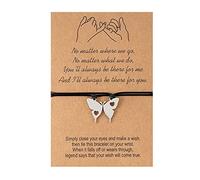 Generisch Bracciale in bracciale a cerchio rodonite gioielli miglior braccialetto di amicizia madre figlia figlia sua piccola 4 Rhodonite coppia San Valentino uomini gioielli, Taglia unica, Nylon