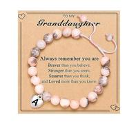 Generisch Bracciale in pelle blu da donna con lettera è perfetto regalo di compleanno per il primo giorno di scuola. Bracciale preghiera, Taglia unica, Plastica, Nessuna pietra preziosa